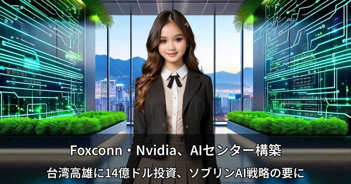 Foxconn・Nvidia、AIセンター構築 ～台湾高雄に14億ドル投資、ソブリンAI戦略の要に