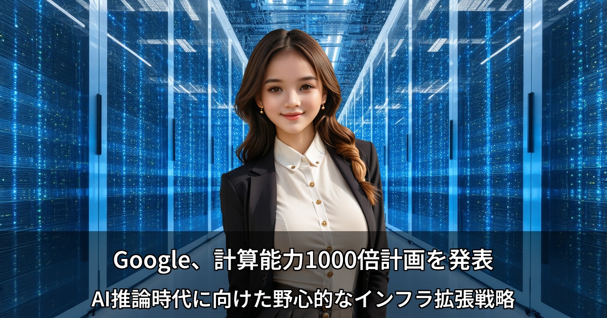 Googleが計算能力1000倍計画を発表～AI推論時代に向けた野心的なインフラ拡張戦略
