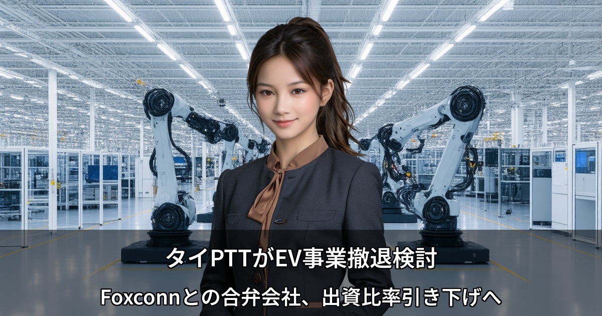 タイPTTがEV事業撤退検討 ～Foxconnとの合弁会社、出資比率引き下げへ