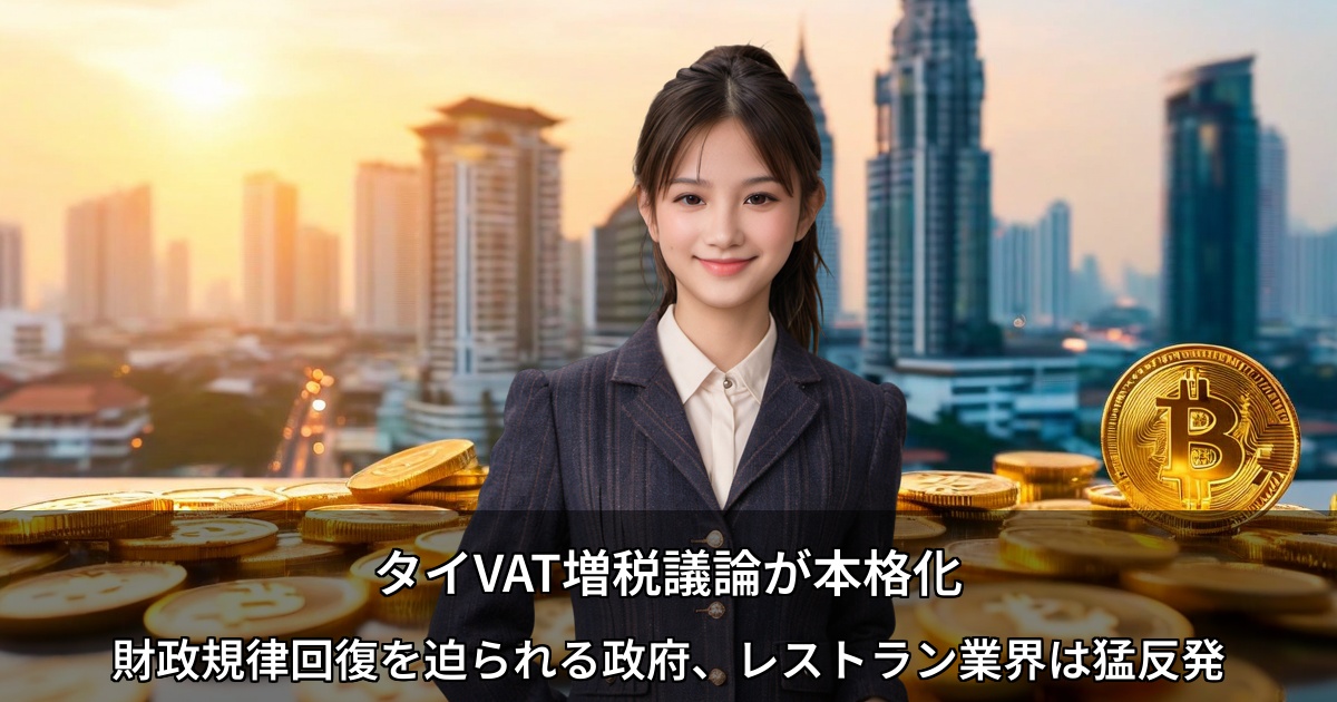 タイVAT増税議論が本格化 ～財政規律回復を迫られる政府、レストラン業界は猛反発～