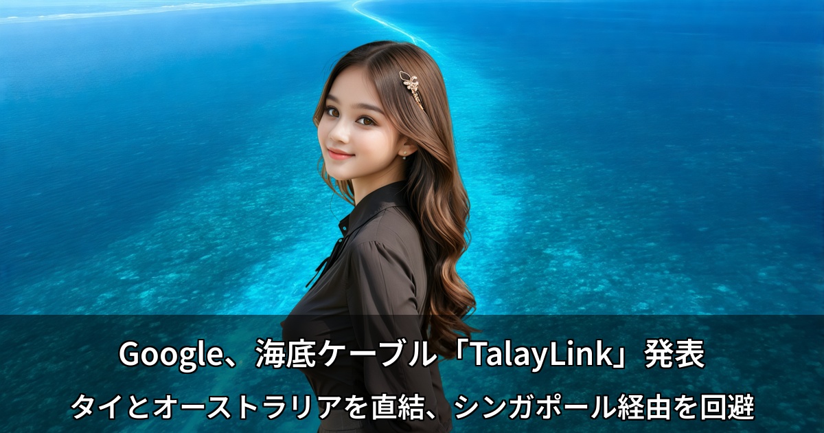 Google、海底ケーブル「TalayLink」発表
