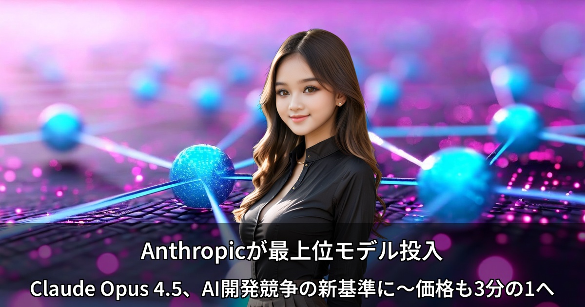Anthropicが最上位モデル投入 ～Claude Opus 4.5、AI開発競争の新基準に～