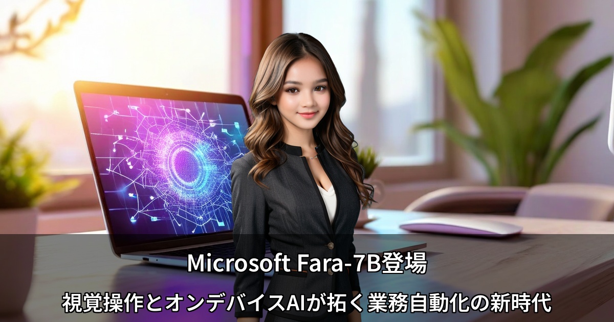 Microsoft Fara-7B、AIエージェント時代の転換点 ～視覚操作とオンデバイス処理が示す新たな可能性～
