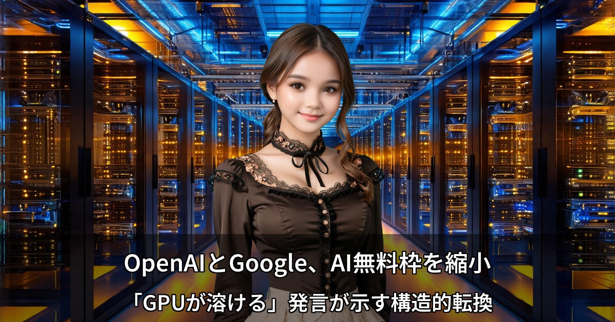 OpenAIとGoogle、AI無料枠を縮小 ～「GPUが溶ける」発言が示す構造的転換～