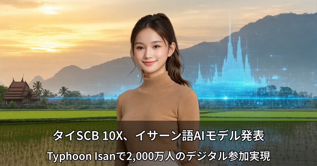 タイSCB 10X、イサーン語AIモデル発表 ～Typhoon Isanで2,000万人のデジタル参加実現～