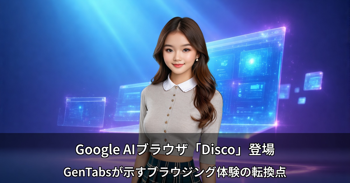 Google AIブラウザ「Disco」登場 ～GenTabsが示すブラウジング体験の転換点～