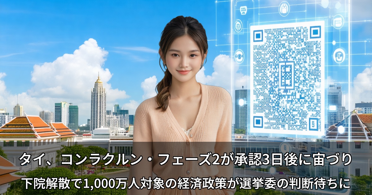タイ、コンラクルン・フェーズ2が承認3日後に宙づり ～下院解散で1,000万人対象の経済政策が選挙委の判断待ちに～